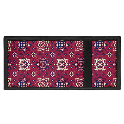 Red Boho Flower Pattern Print Trifold Wallet