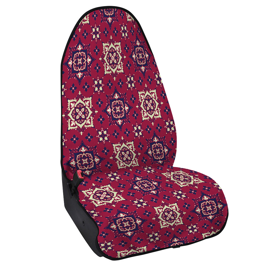 Red Boho Flower Pattern Print Waterproof Car Seat Cover