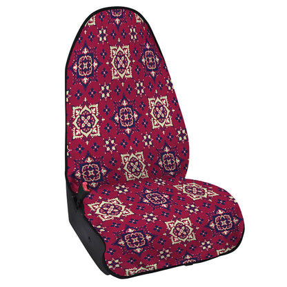 Red Boho Flower Pattern Print Waterproof Car Seat Cover