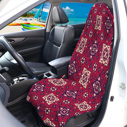 Red Boho Flower Pattern Print Waterproof Car Seat Cover