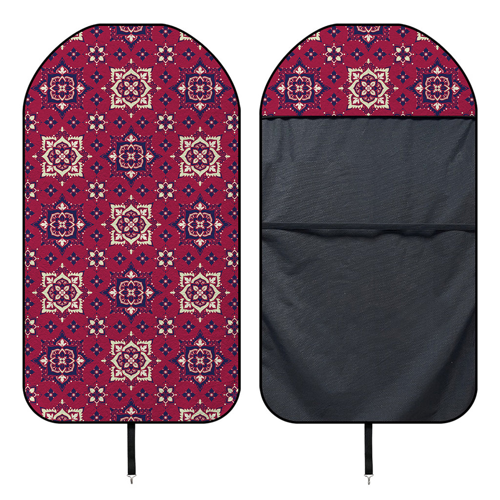 Red Boho Flower Pattern Print Waterproof Car Seat Cover