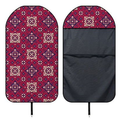 Red Boho Flower Pattern Print Waterproof Car Seat Cover
