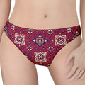 Red Boho Flower Pattern Print Women's Thong