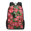 Red Bouvardia Print 17 Inch Backpack