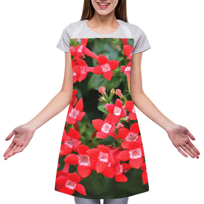 Red Bouvardia Print Adjustable Apron