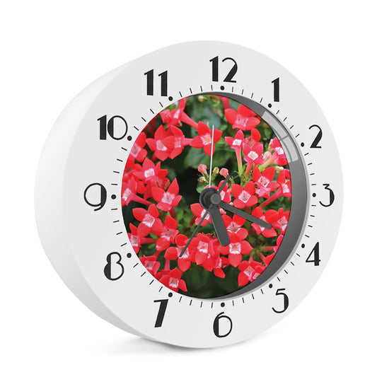 Red Bouvardia Print Alarm Clock