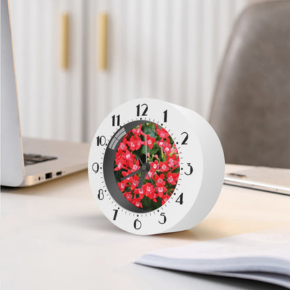 Red Bouvardia Print Alarm Clock