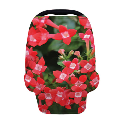 Red Bouvardia Print Baby Seat Cover