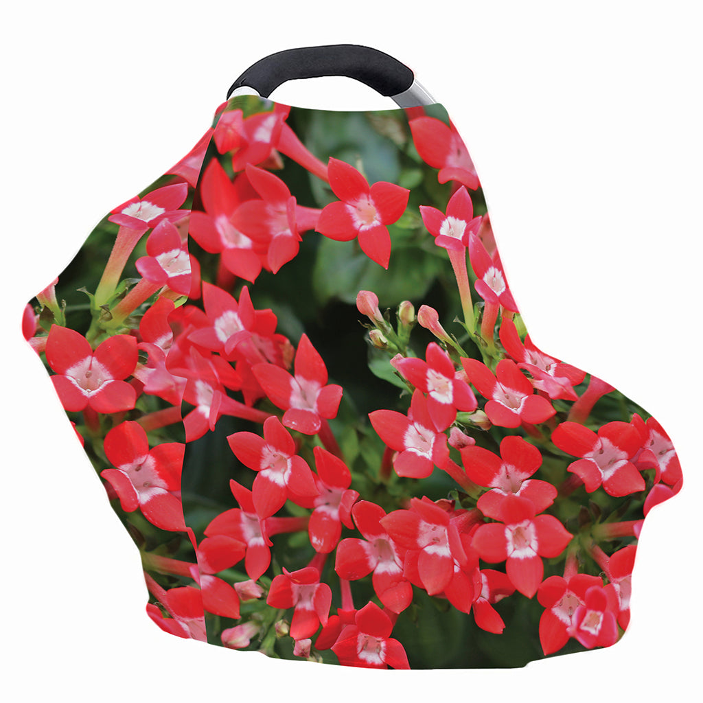Red Bouvardia Print Baby Seat Cover