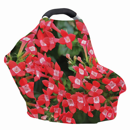 Red Bouvardia Print Baby Seat Cover