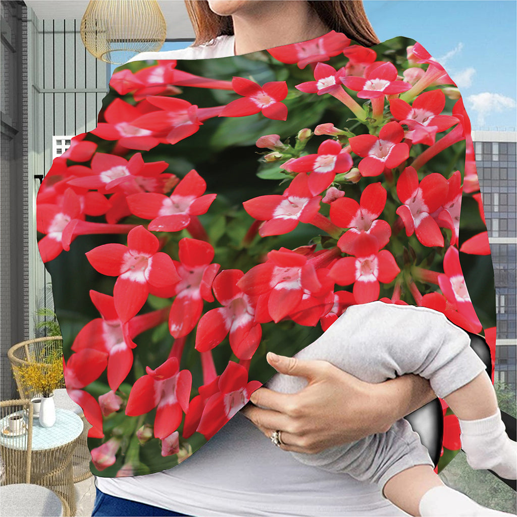 Red Bouvardia Print Baby Seat Cover