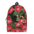 Red Bouvardia Print School Backpack