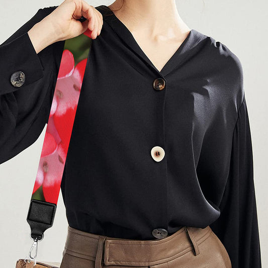 Red Bouvardia Print Bag Strap