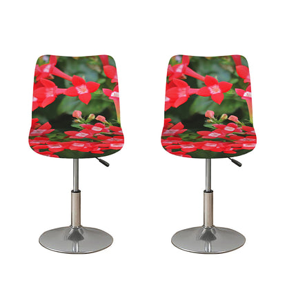 Red Bouvardia Print Bar Stool Covers