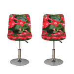 Red Bouvardia Print Bar Stool Covers