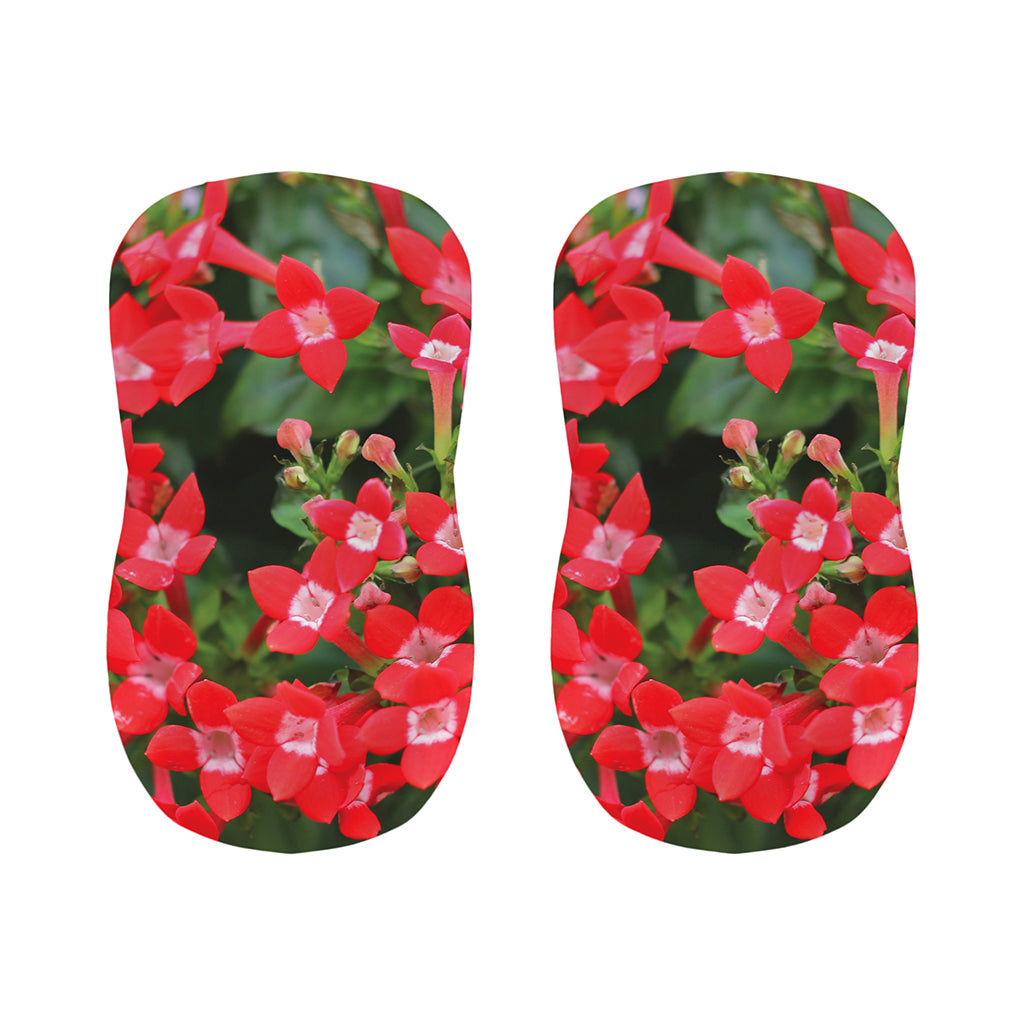 Red Bouvardia Print Bar Stool Covers
