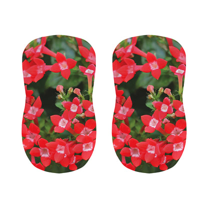 Red Bouvardia Print Bar Stool Covers