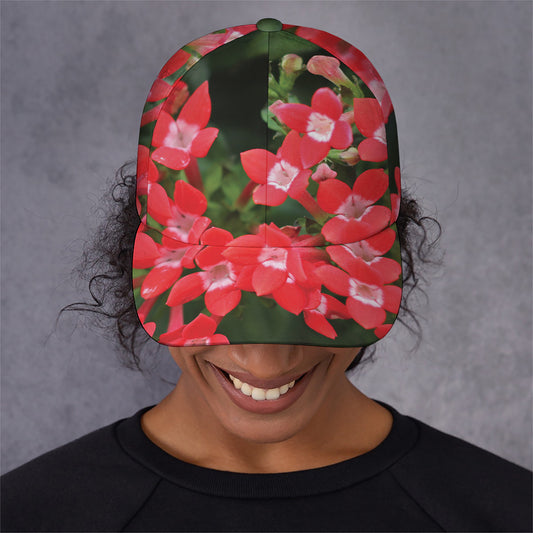 Red Bouvardia Print Baseball Cap