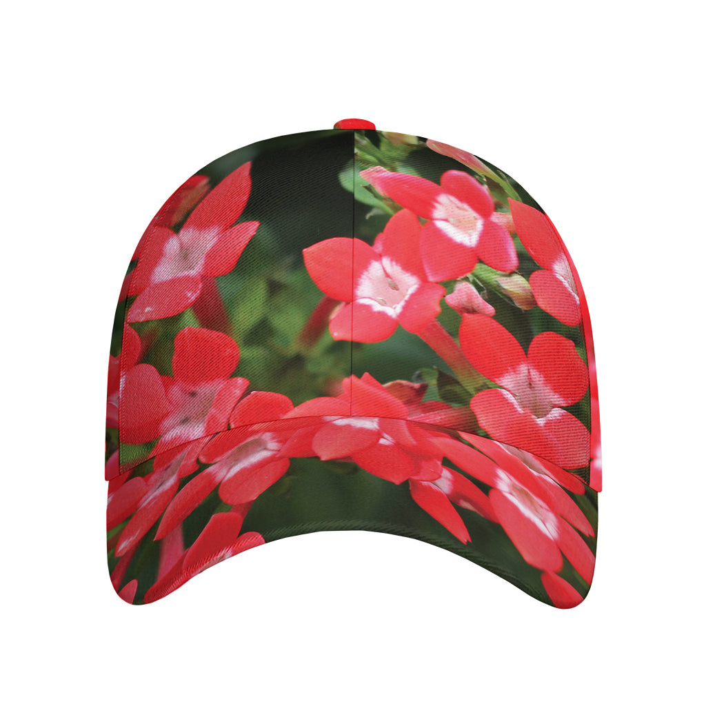 Red Bouvardia Print Baseball Cap