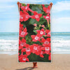 Red Bouvardia Print Beach Towel