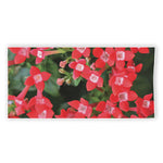 Red Bouvardia Print Beach Towel