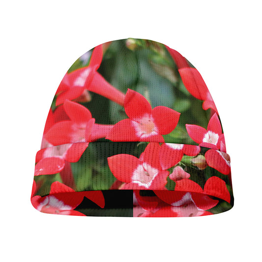Red Bouvardia Print Beanie