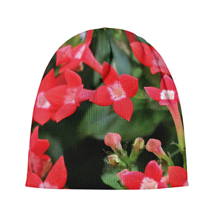 Red Bouvardia Print Beanie