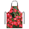 Red Bouvardia Print Bib Apron With Pocket