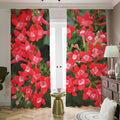 Red Bouvardia Print Dimout Pencil Pleat Curtains