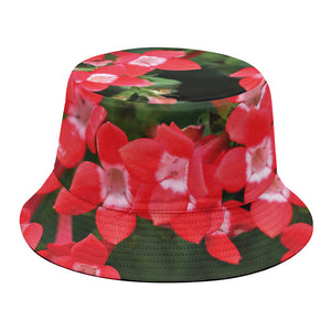 Red Bouvardia Print Bucket Hat