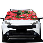 Red Bouvardia Print Car Windshield Snow Cover