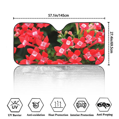 Red Bouvardia Print Car Windshield Sun Shade