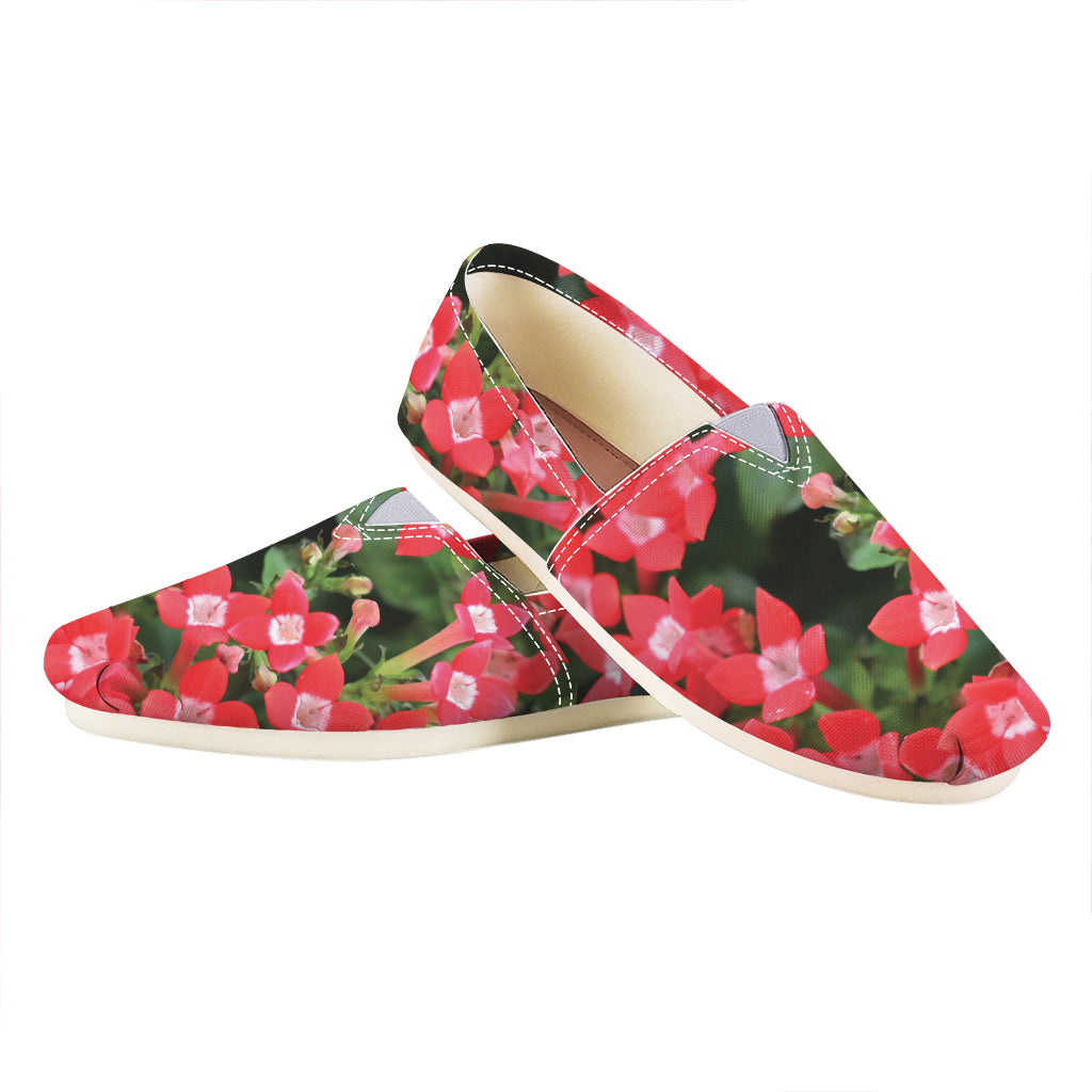 Red Bouvardia Print Casual Shoes