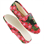 Red Bouvardia Print Casual Shoes