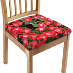 Red Bouvardia Print Chair Cushion Cover