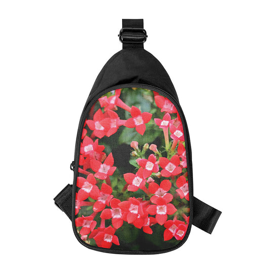Red Bouvardia Print Chest Bag