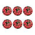 Red Bouvardia Print Coaster Set