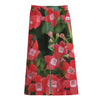 Red Bouvardia Print Cotton Front Slit Maxi Skirt