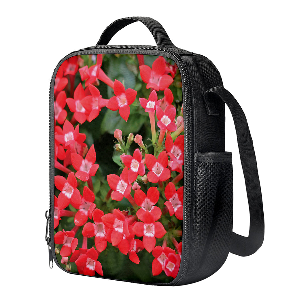 Red Bouvardia Print Crossbody Lunch Bag