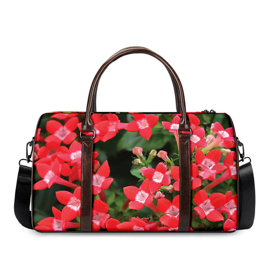 Red Bouvardia Print Duffle Bag
