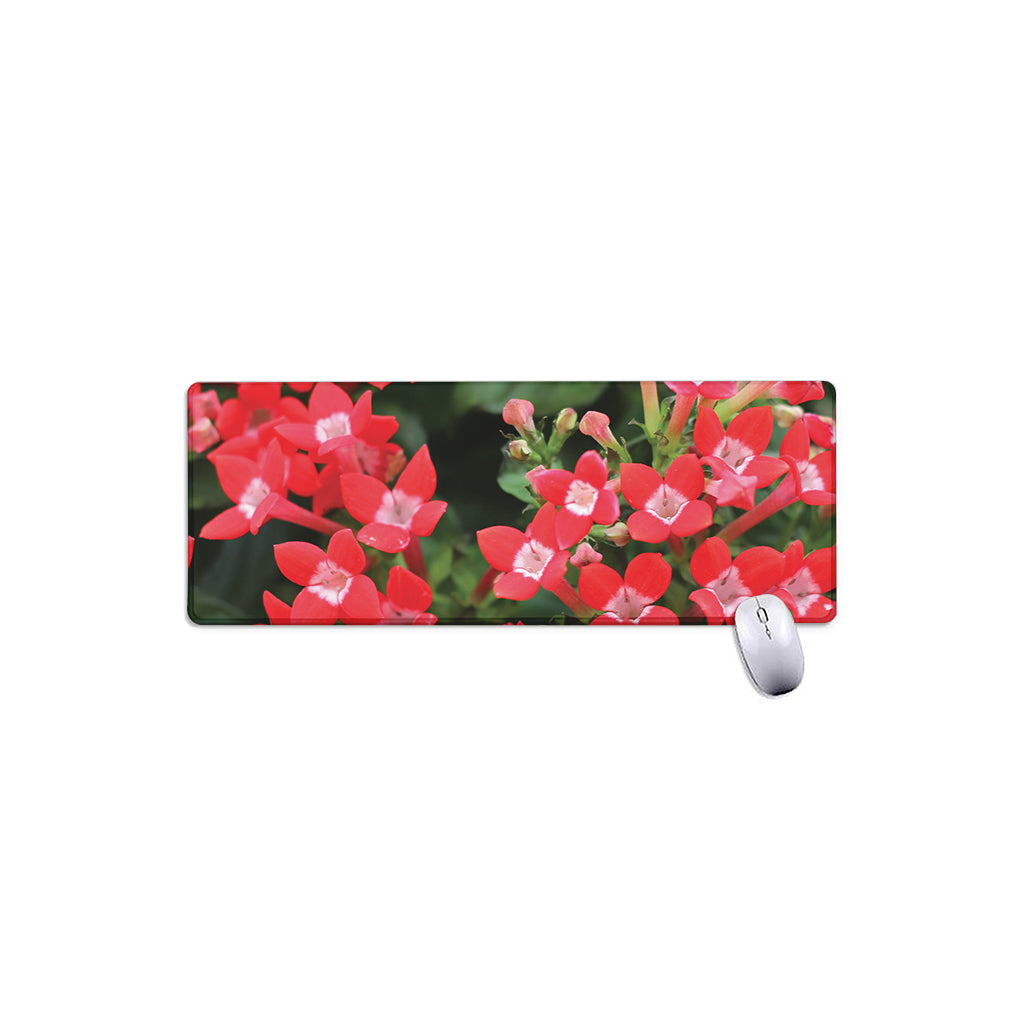 Red Bouvardia Print Extended Mouse Pad