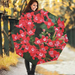 Red Bouvardia Print Foldable Umbrella