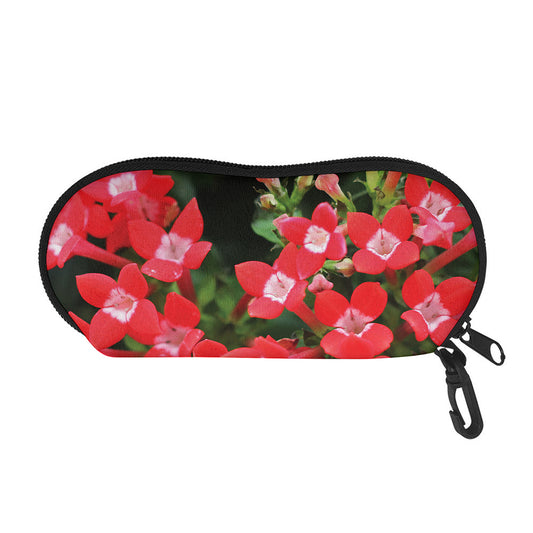 Red Bouvardia Print Glasses Case