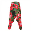 Red Bouvardia Print Hammer Pants