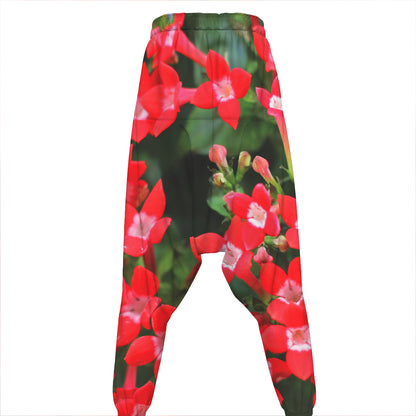 Red Bouvardia Print Hammer Pants