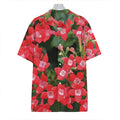 Red Bouvardia Print Hawaiian Shirt