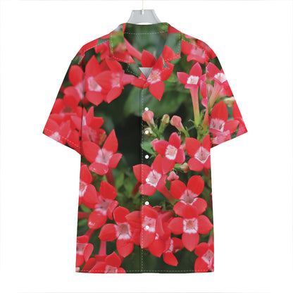 Red Bouvardia Print Hawaiian Shirt