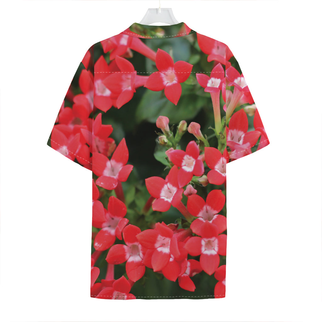 Red Bouvardia Print Hawaiian Shirt