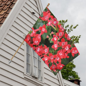 Red Bouvardia Print House Flag