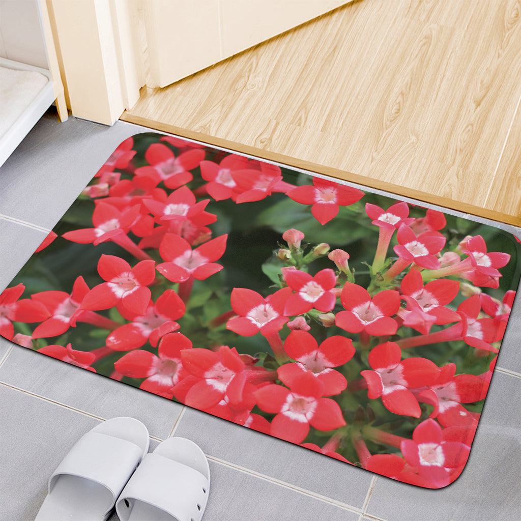 Red Bouvardia Print Indoor Door Mat